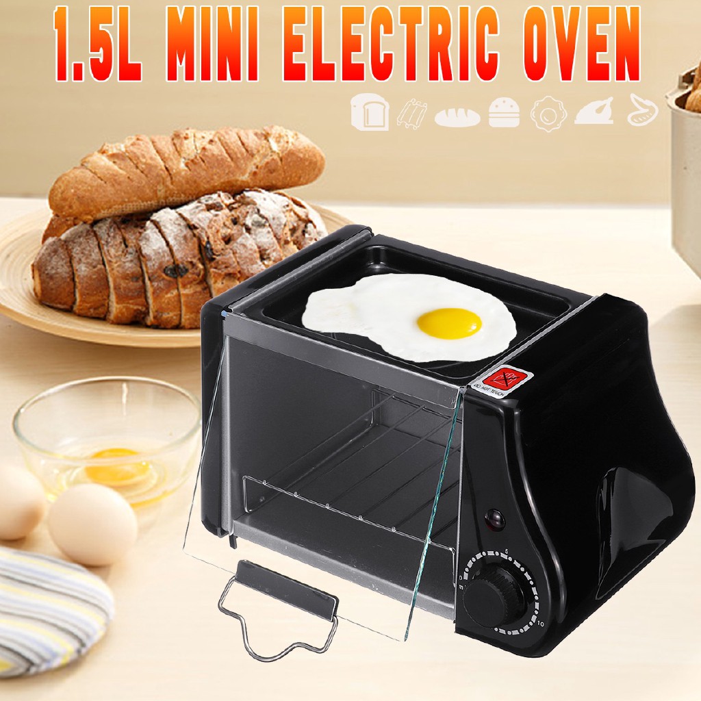 *Ready Stock* 1.5L Mini Toaster Bread Electric Oven Baking Frying Pan