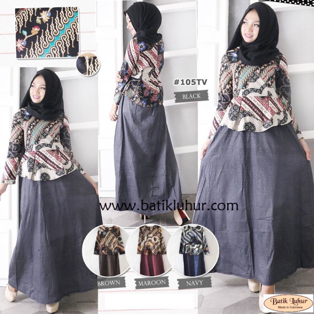 dress batik hijab untuk kondangan