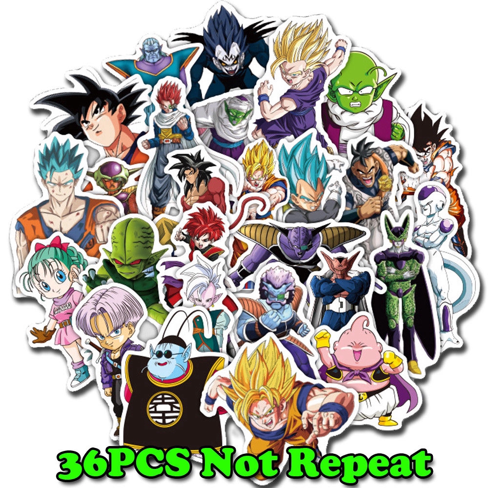 100x Anime Dragon Ball Stickers Super Saiyan Goku For Laptop Skateboard Luggage 