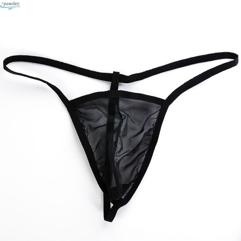 Men's Sexy Solid Color Perspective Translucent bikini Underwear ...