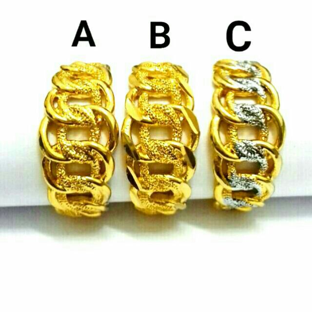 Shop Malaysia 3 Design Small Coco Ring Cop 916 Gold Korea 24k Shopee Singapore