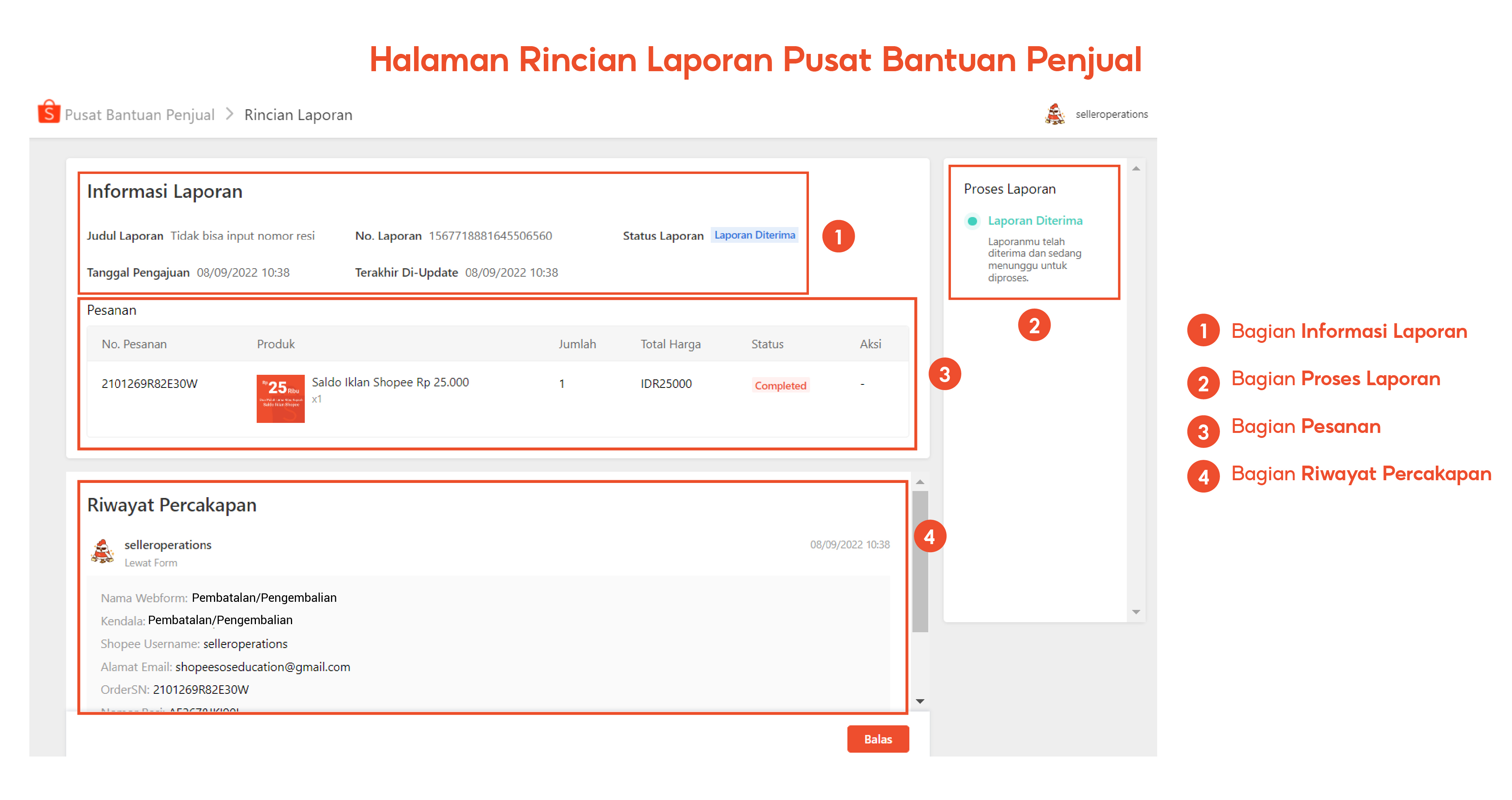 Fitur Bantuan Penjual dan Riwayat Laporan | Pusat Edukasi Penjual
