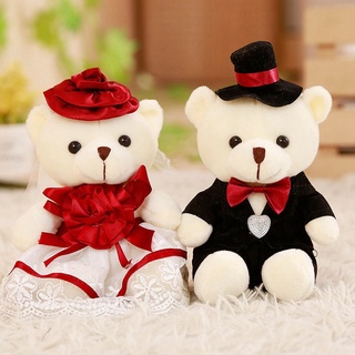 2PCS 20cm Big Stuffed Toy  Animal Couple Teddy Bear Plush Toy Doll Wedding Valentine Gift #7