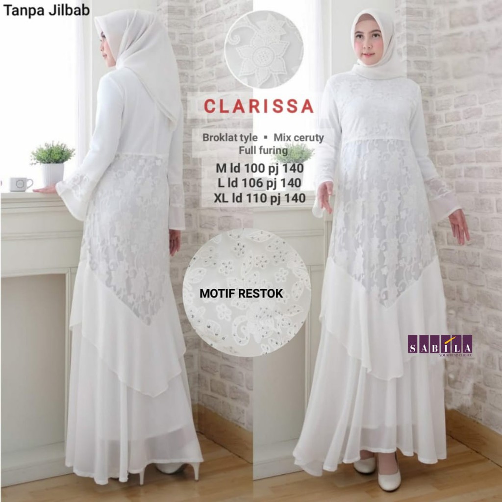 muslimah white long dress