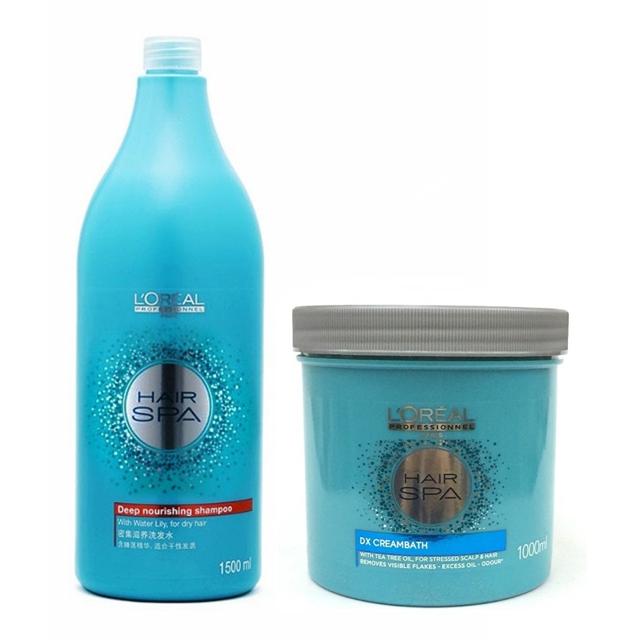 LOREAL SET Hair Spa Shampoo 1500ml & Hair Spa Treatment 1000ml | Shopee  Singapore