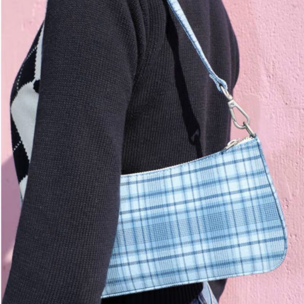 checkered shoulder bag