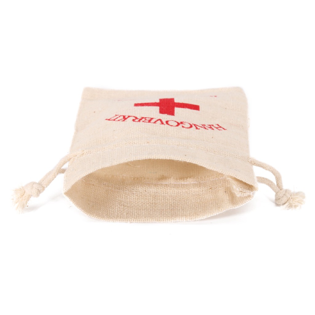 1//10pcs Hangover Survival Kit Rustic Linen Bag Cotton First Aid Hen Party Favour