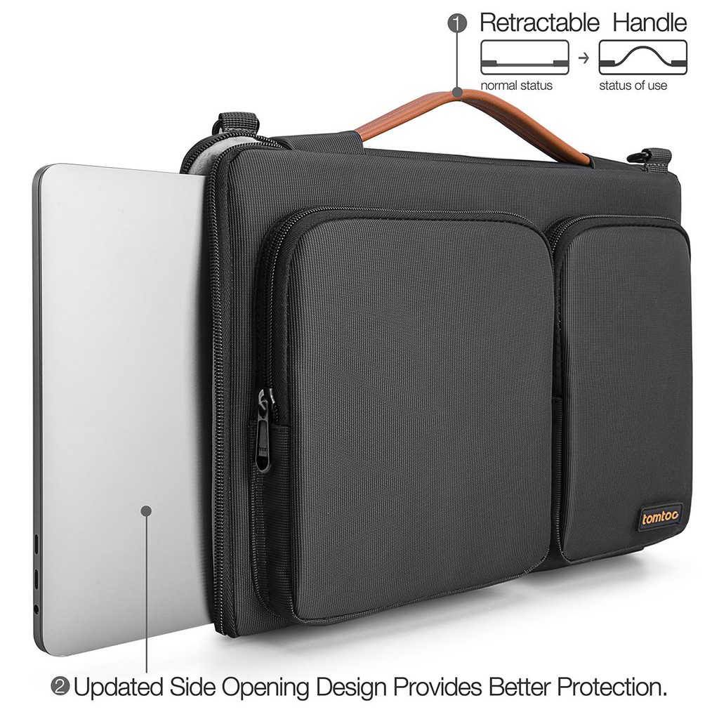 tomtoc 15.6 inch laptop shoulder bag