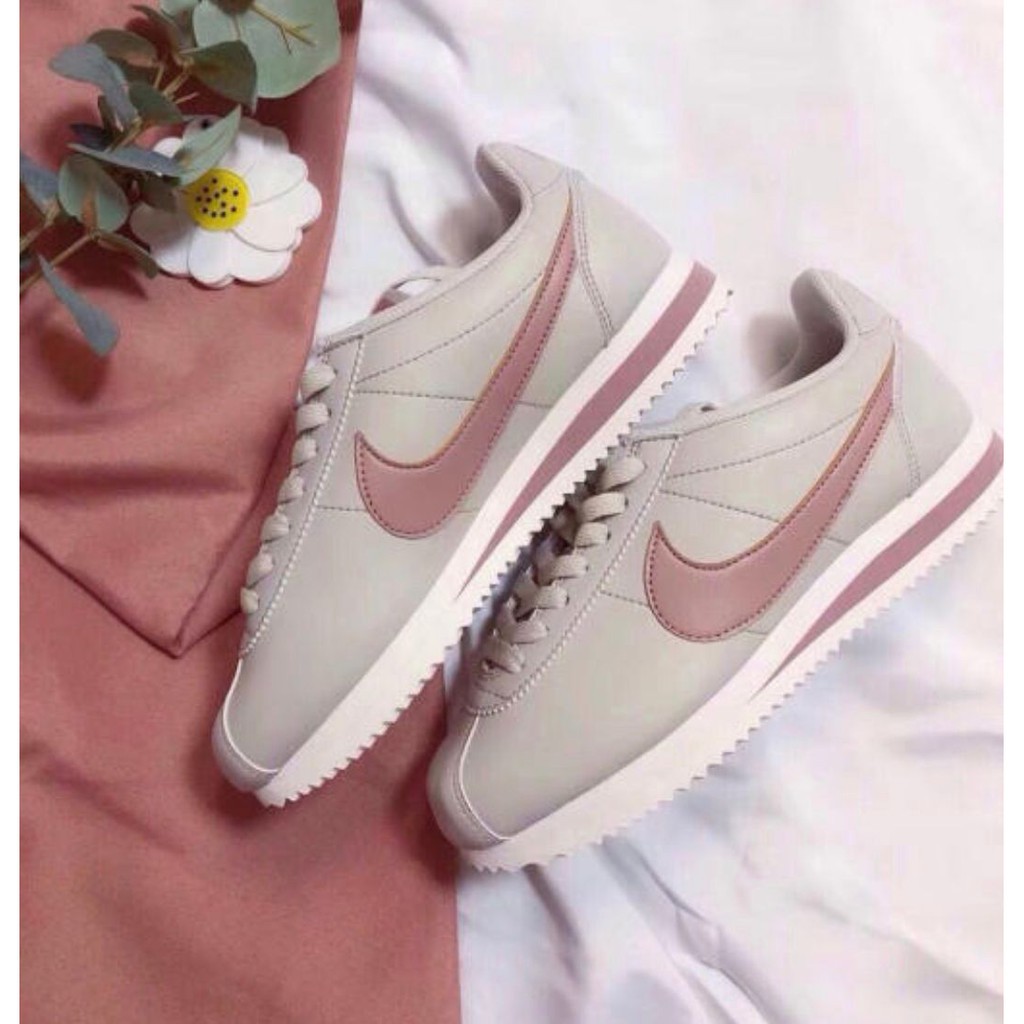 nike cortez leather rose gold