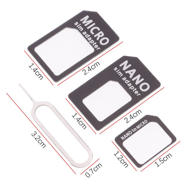 4 In 1 Nano Micro Sim Card Adapter Converter Kit Set Pin For Iphone Android Shopee Singapore