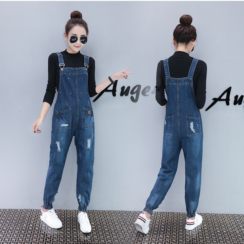 loose denim jumpsuit