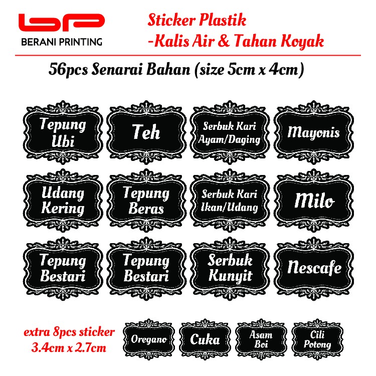 Template Label Barang Dapur Andri