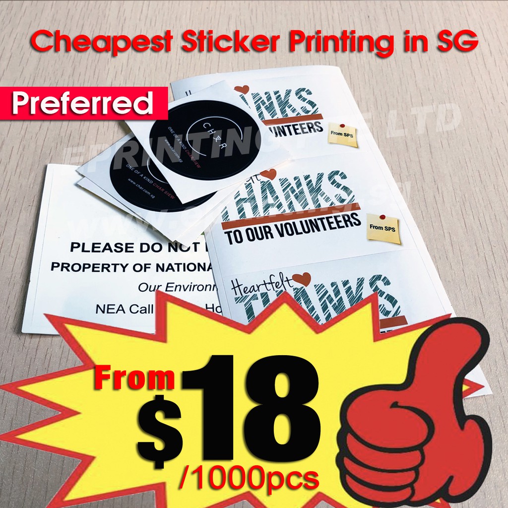 Cheap Sticker printing/Label printing/Transparent Sticker printing/PVC