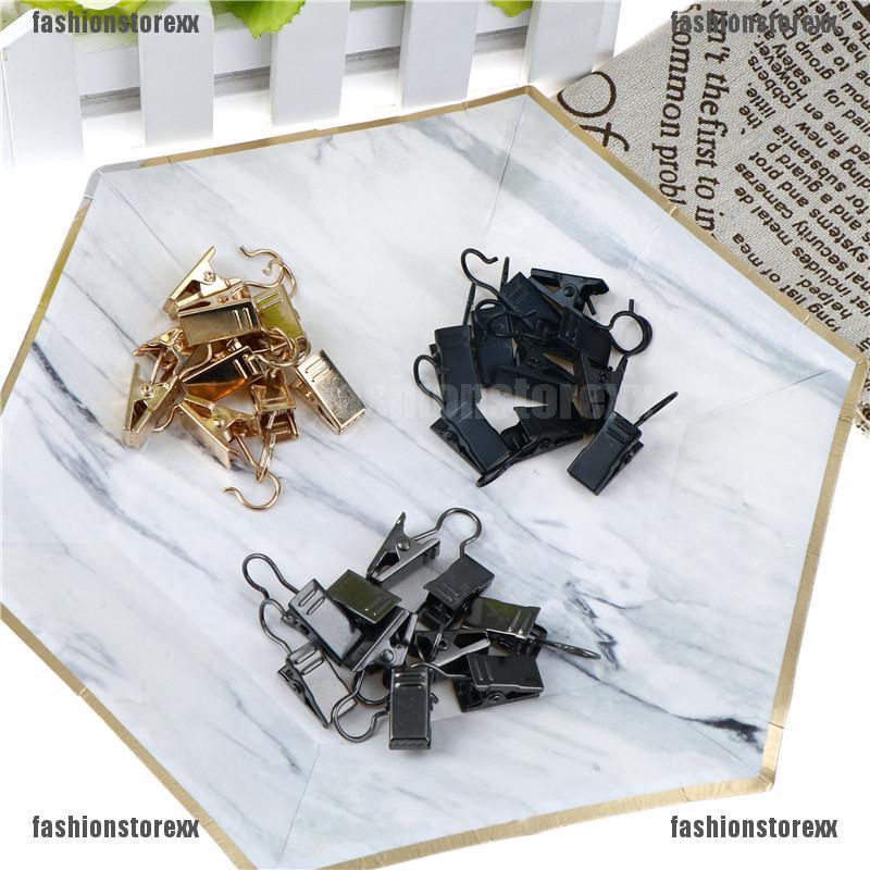 Fasto 10pcs Stainless Steel Window Shower Curtain Rod Clips Hook
