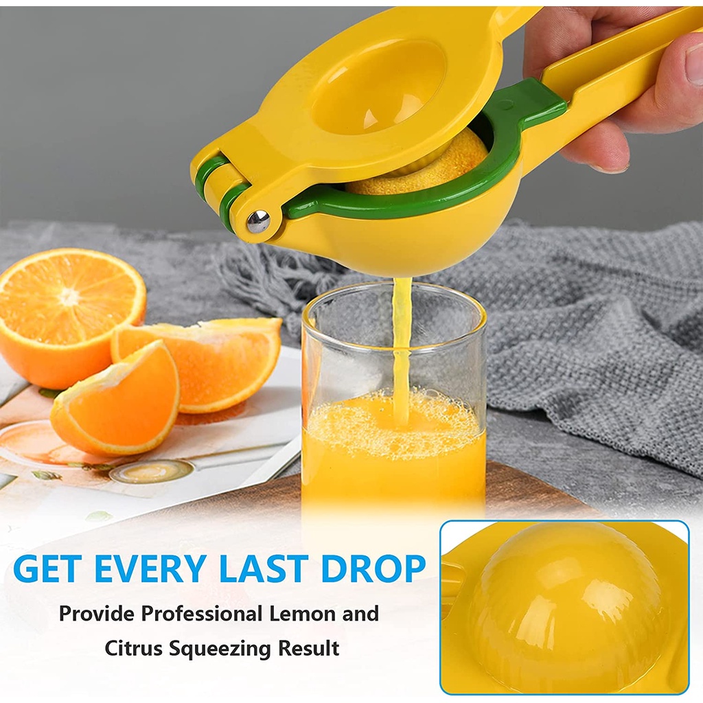 Manual Juicer Lemon Lime Squeezer, Easy to Use Hand Press 2-in-1 Fruit Juicer, Fastest Extraction Citrus Press