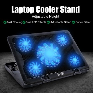 Notebook Laptop Cooler Fan Adjustable Height Stand With LED Light