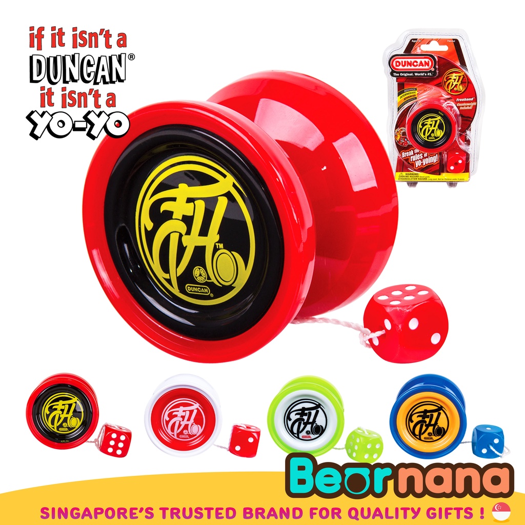 Duncan Toys Freehand Yo-Yo White w/ Red Cap Ball Bearing Axle and Aluminum Body String Trick Yo-Yo with Counterweight 
