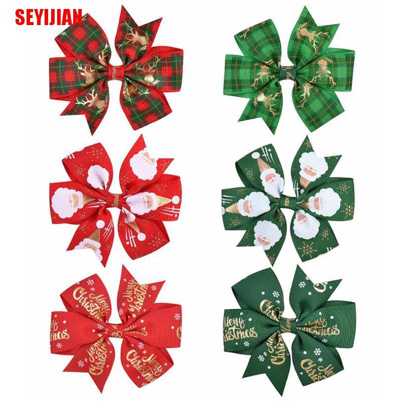 Details about  / Cute Girls Christmas Bow Ribbon Hair Clip Xmas Hairpin Barrette Accessories G-SL