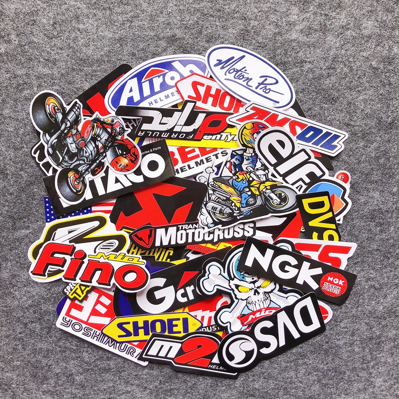 40pcs/set Car Stickers Motorcycle Decals Motorcycle Side Car Body Decoration Scratches Paster Helmet Waterproof Stickers