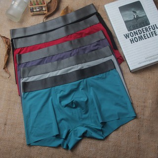 Image of Men's Silk Seamless Boxer Plus Size Underwear(L-4XL)