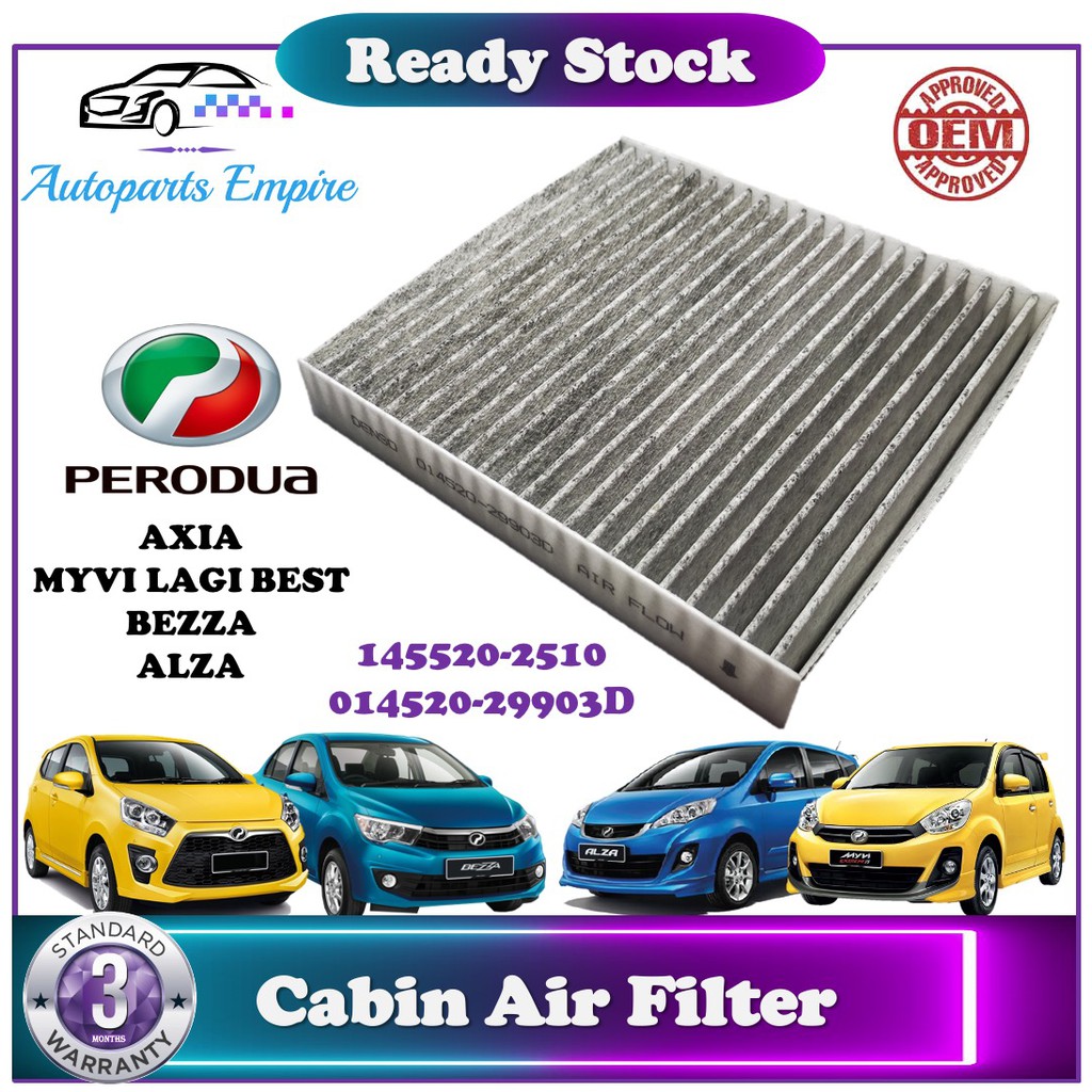 Shop Malaysia Perodua Cabin Air Filter Fibre Carbon Myvi Lagi Best Axia Alza Bezza 145520 2510 145520 2510 87139 29903d Shopee Singapore