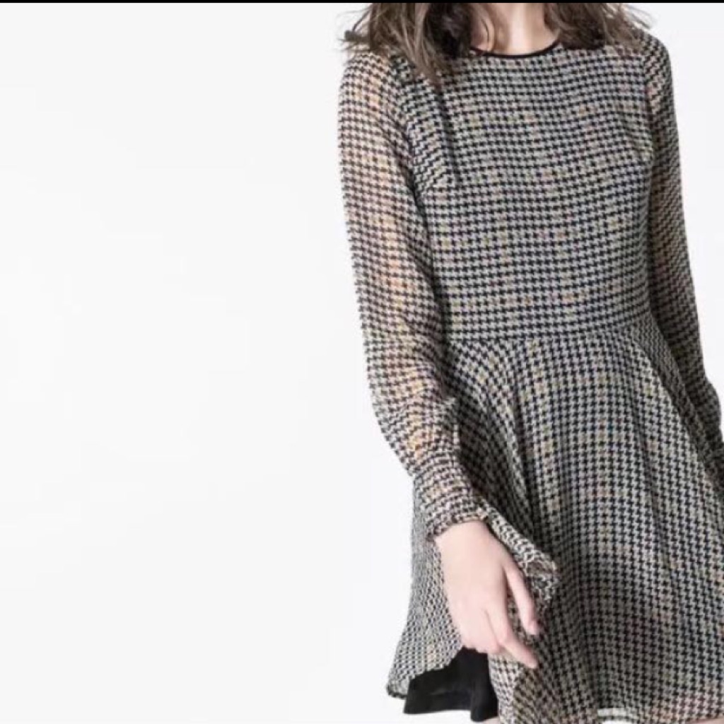 zara checkered dress