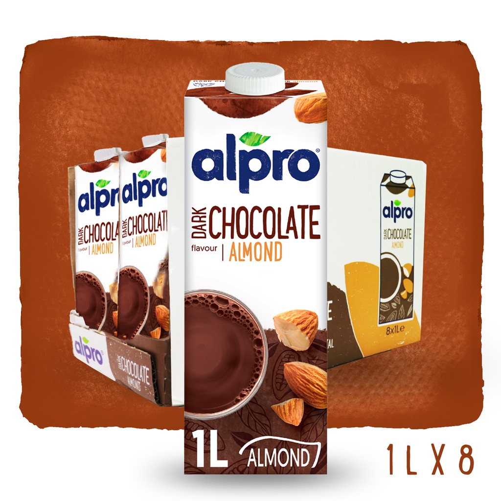 Alpro Almond Milk Dark Chocolate Case (1L x 8 packs) Shopee Singapore