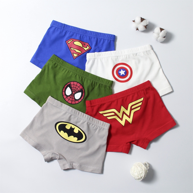 Kids Baby Boys New Shorts Spider-Man 3D Cartoon Boxer Briefs Cotton Underwear 
