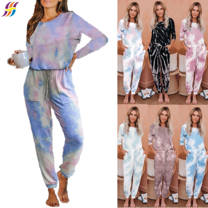 1Set Baju  Pants Home Wear Women  Sleepwear Long Sleeve 