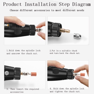 Komax Electric Grinder Small Hand-held Grinder Jade Wood Carving Electric Polishing Artifact Cutting Carving Tool Mini Electric Drill #6