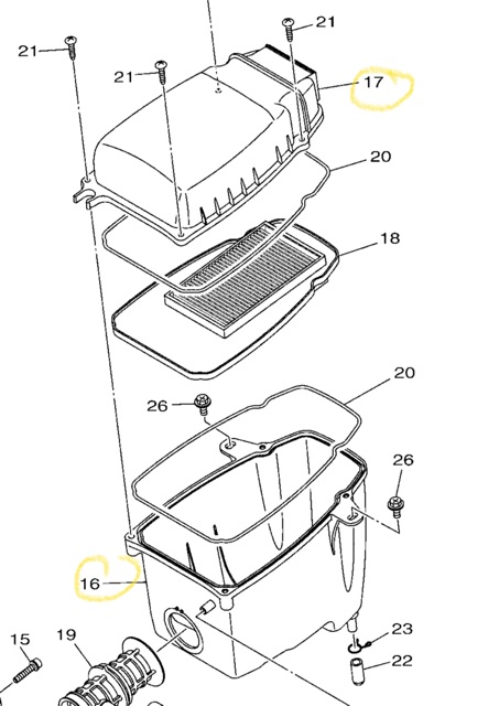yamaha r15 v2 air filter cap