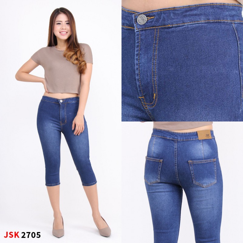 Pants 7 8 Highwaist Skinny Jeans Denim Jean 124 Short Skinny Jeans For Women Denim Pants Shopee Singapore