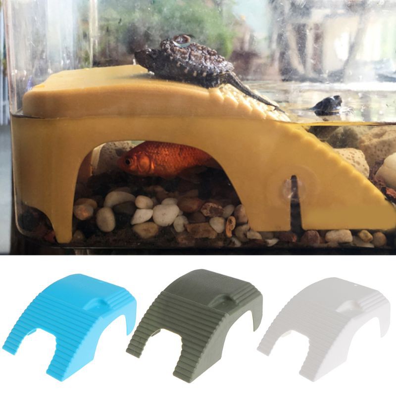 Aquarium Fish Tank Resin Rock Ladder Platform Tortoise Stone