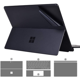 Protective Skin Sticker Decals for Surface Pro X (SQ1 / New SQ2) 13 Inch [Body+Keyboard Cover 2 Sides+Palm Rest Protector] 4-in-1 Premium Full Set (Matte Black 4-in-1)