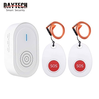 Wireless Smart Caregiver Pager Personal Alert Pager Call Button 1 Siren Receiver 2 SOS Button Seniors and Disabilities GSM Nurses Call Alert System for Home Attendant Nurses 