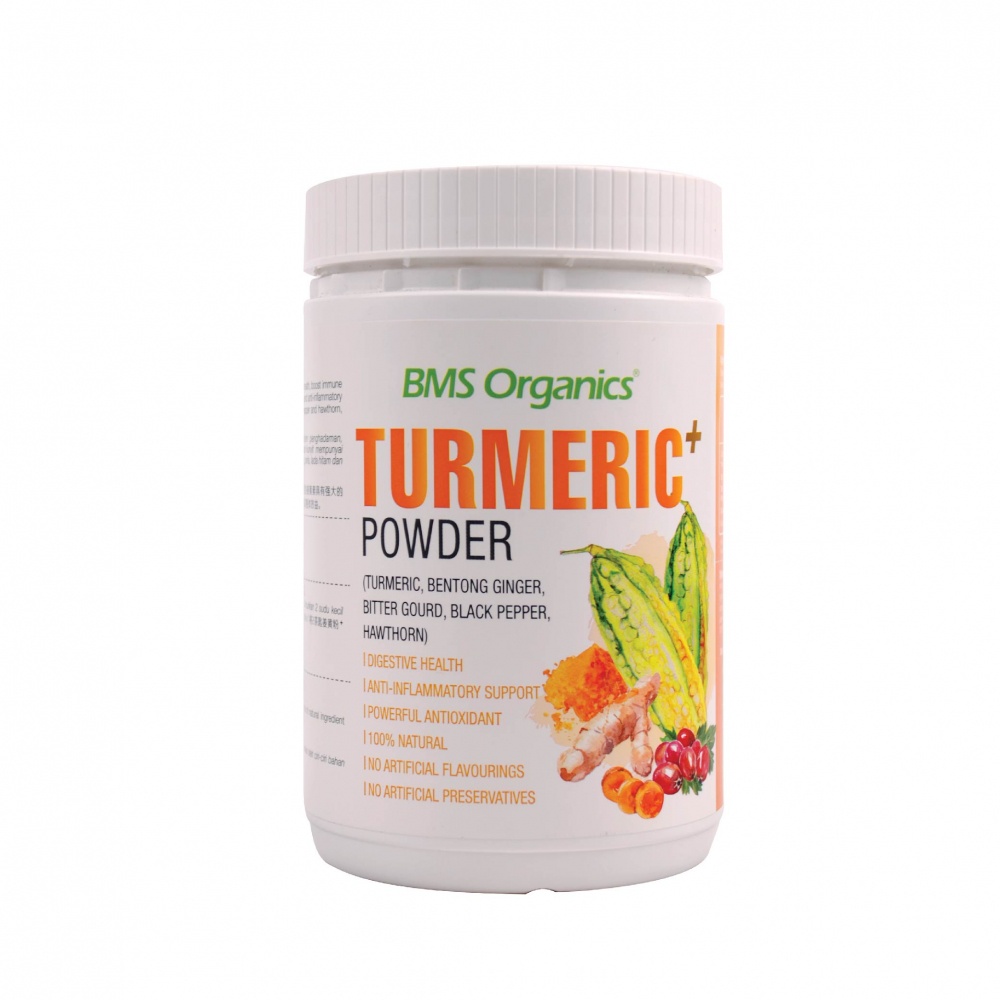 BMS Organics Turmeric Plus Powder (Turmeric+Bentong Ginger+Bitter Gourd+Black Pepper+Hawthorn