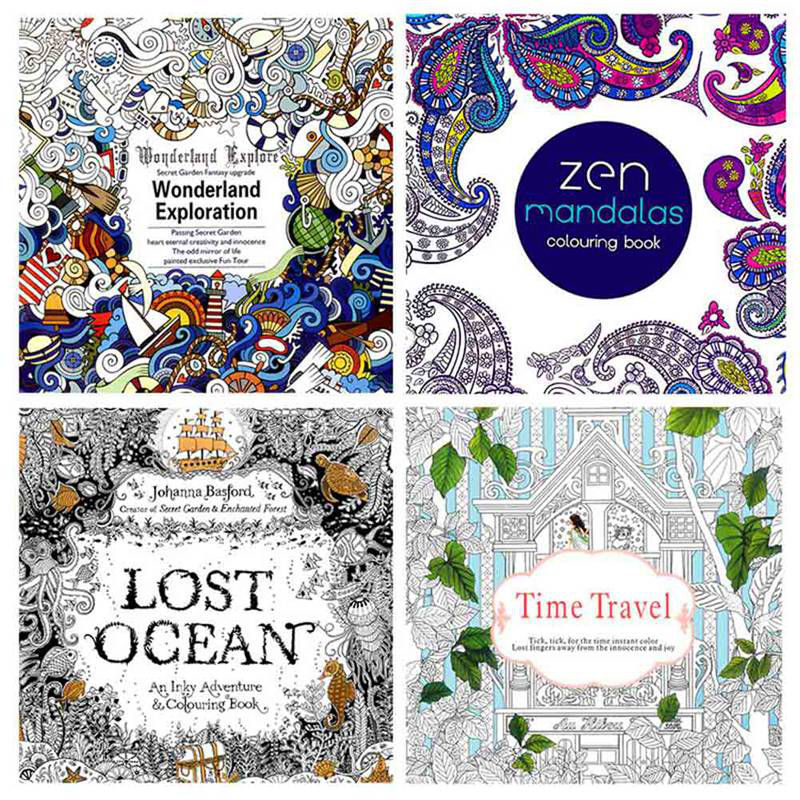 Download Adult Colouring Book Therapy Book Garden Animal Ocean Theme Colouring Books | Shopee Singapore