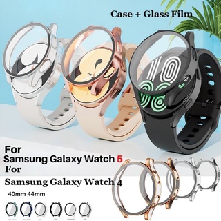 Case+Tempered Glass For Samsung Galaxy Watch 5 4 40mm 44mm High Quality Full Screen Cover Hard Shell Bumper For Galaxy Watch 5 /4 Series Watch for Wmen and Men