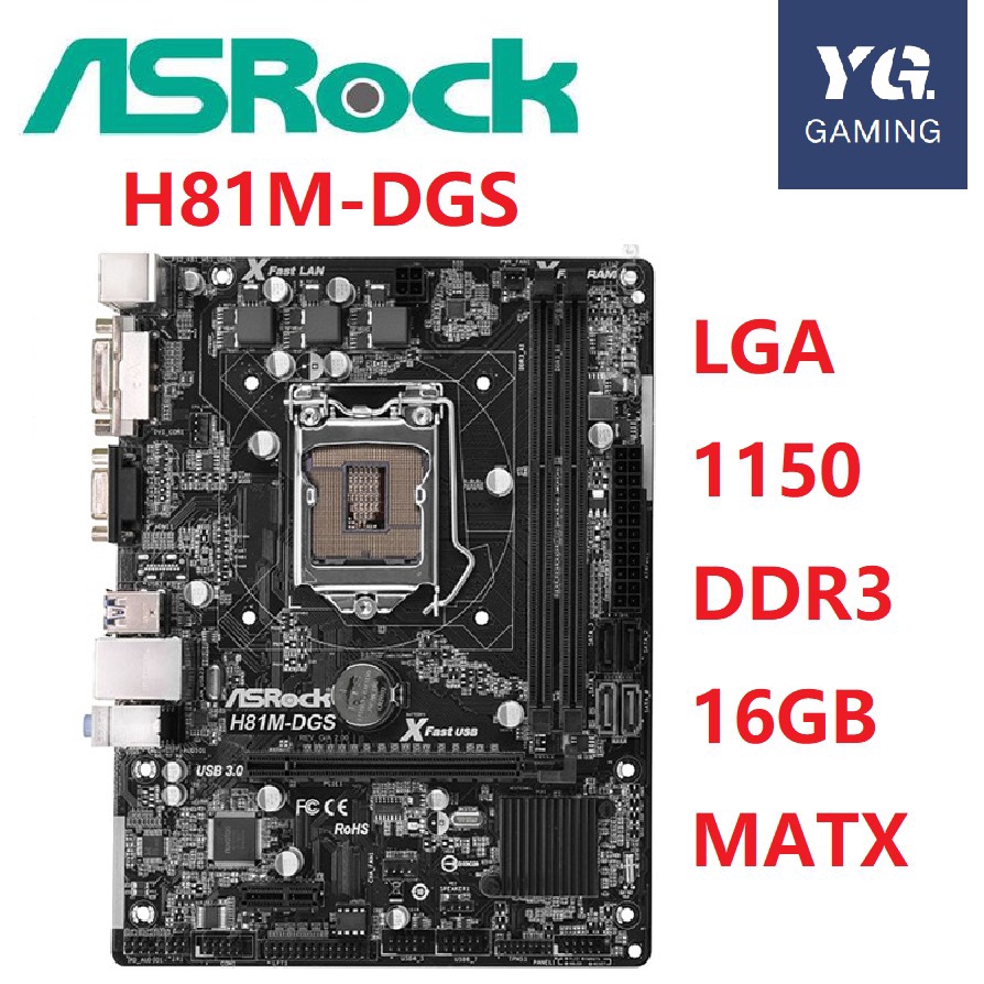 Asrock H81m Dgs Motherboard Intel H81 Socket Lga 1150 Ddr3 16gb Matx Original Used Mainboard Shopee Singapore