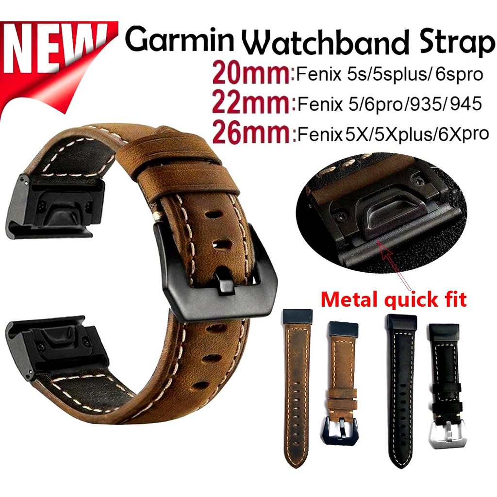 New Genuine Leather Garmin Fenix 5 Strap /Fenix 5 plus / 5S plus ...