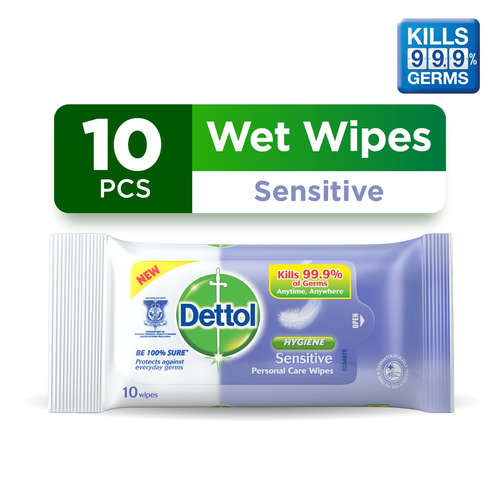 Dettol AntiBacterial Sensitive Wet Wipes 10s Shopee Singapore