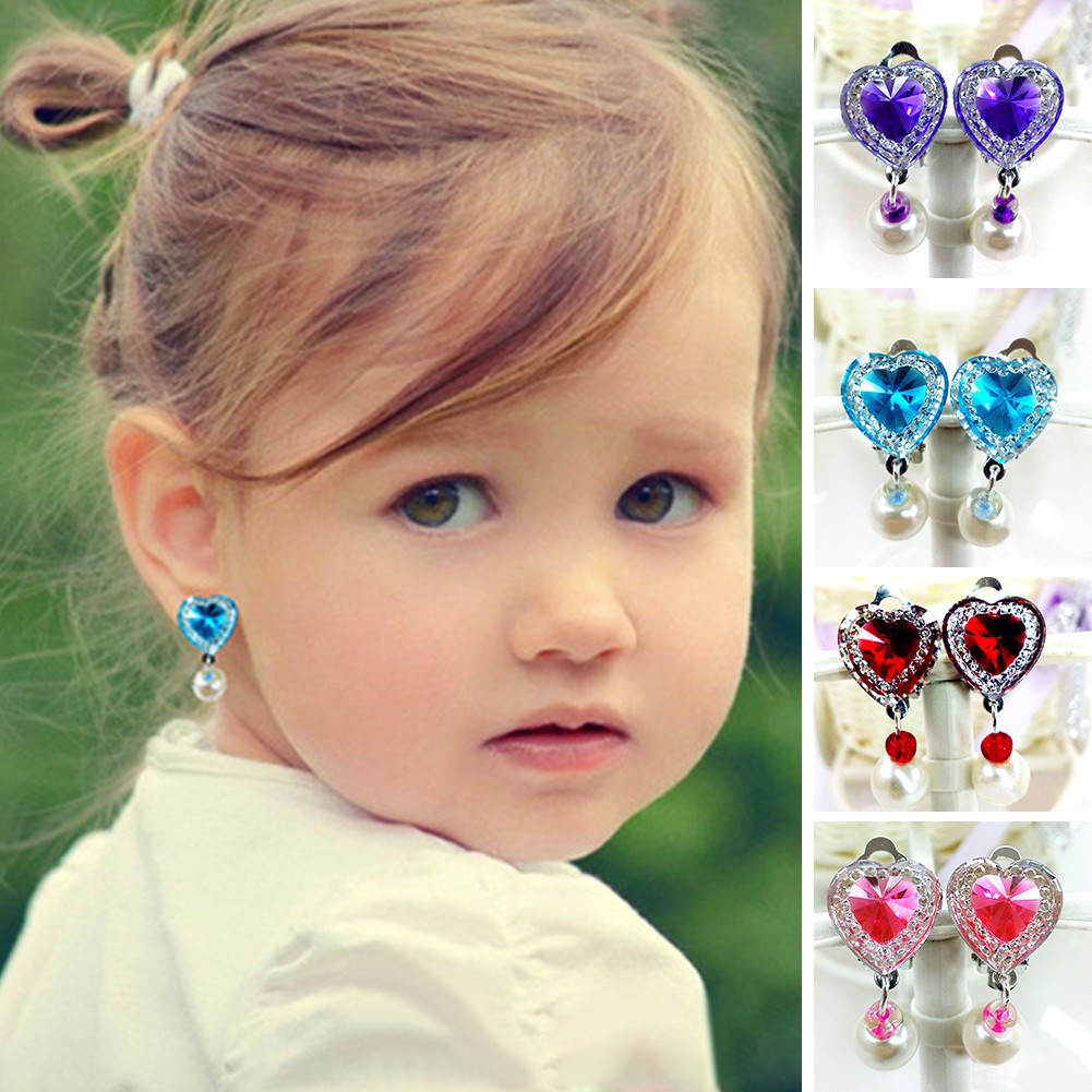 1Pair Lovely Handmade Kids Flower Clip-On Earrings Party Girls Jewelry Gift 