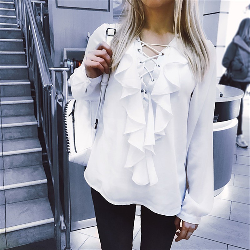 white ruffle top plus size