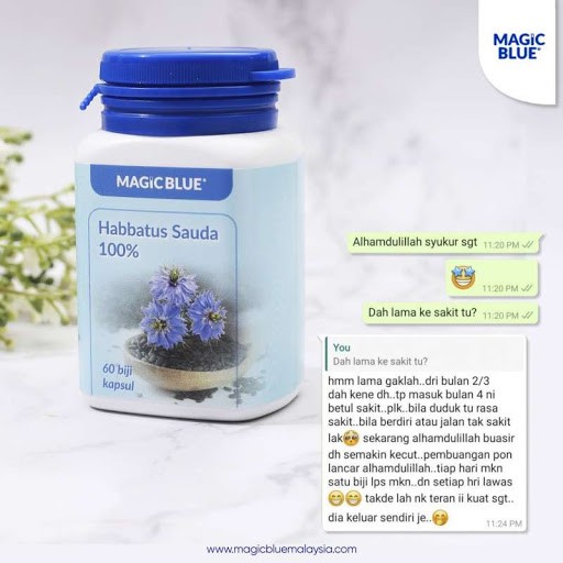 Shop Malaysia Magic Blue Habbatus Sauda 100 Original Blood Circulation Supplements Shopee Singapore