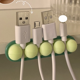 [6 Styles] 🔴 Silicone USB Cable Organizer Wire Storage,Desktop Tidy  Cable Winder Management Clips Cable Holder For Computer Electronic Product Accessories