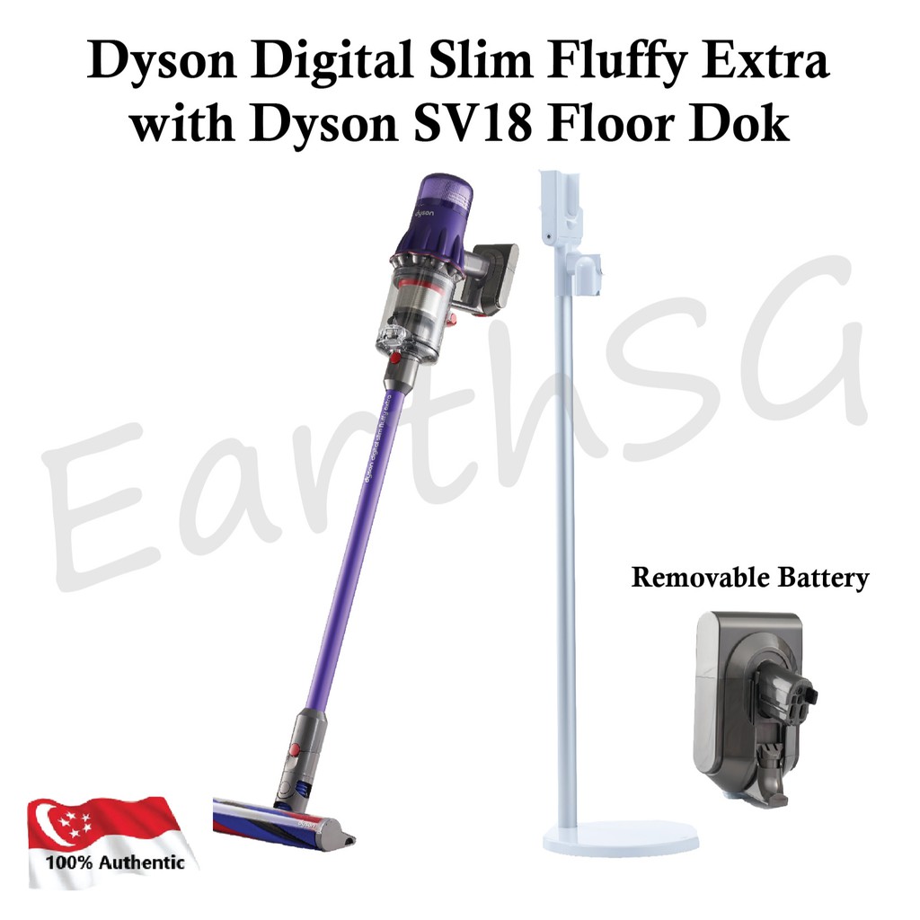Dyson Digital Slim Fluffy Extra SV18 (Purple Iron) with Dyson Grab & Go