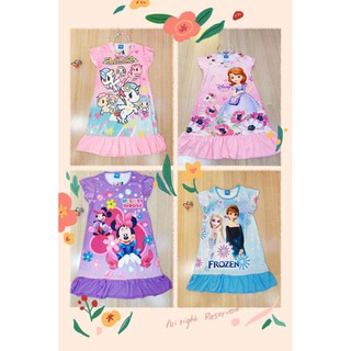 💖LOCALL SELLER💖Girls Sleeping Gown💖 Kids Pyjamas Dress 💖Drifit Dress💖PJ💖Frozen💖 Sofia 💖Shimmer and