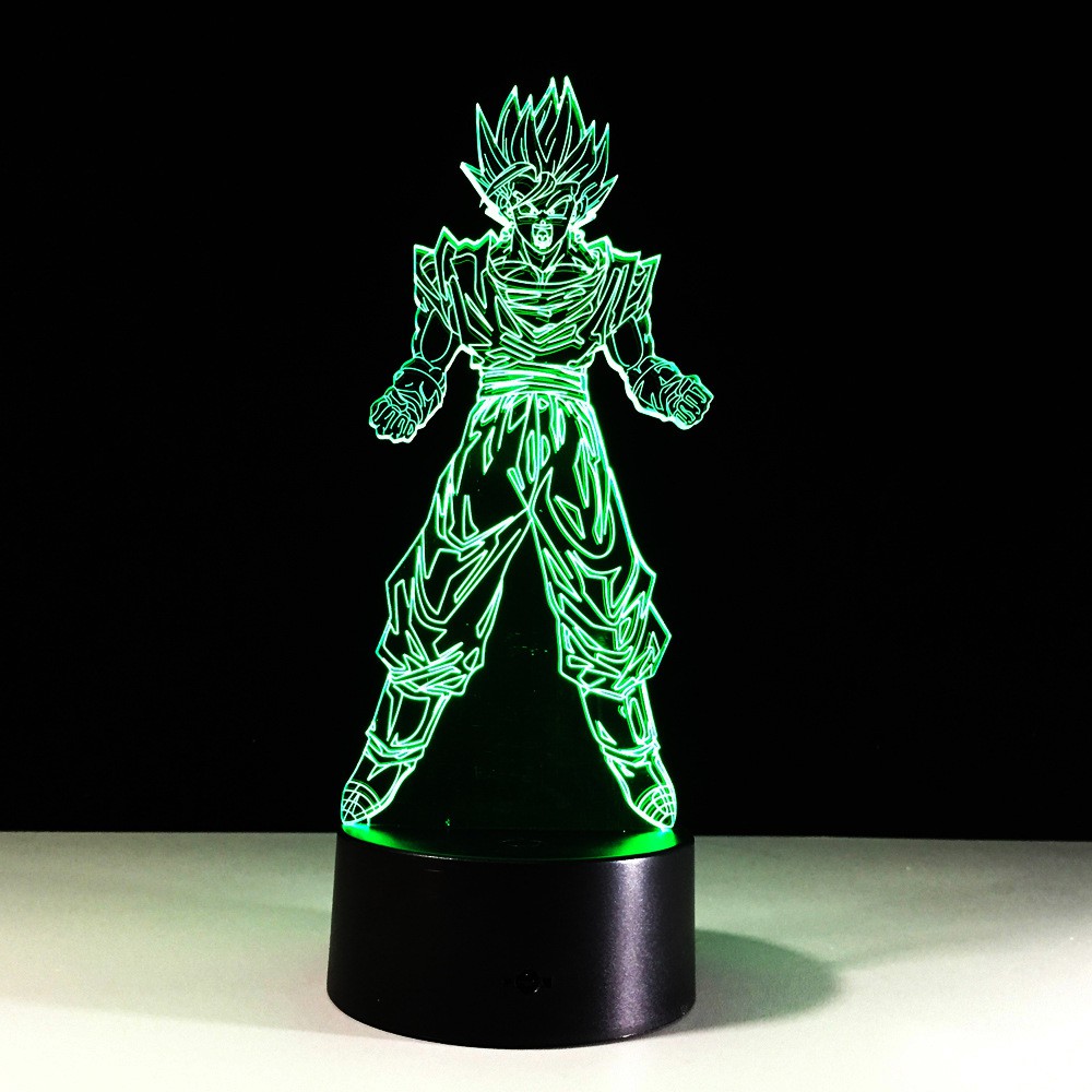 DragonBall Z Acrylic Son Goku 3D Table Lamp LED Desk Light Decorative