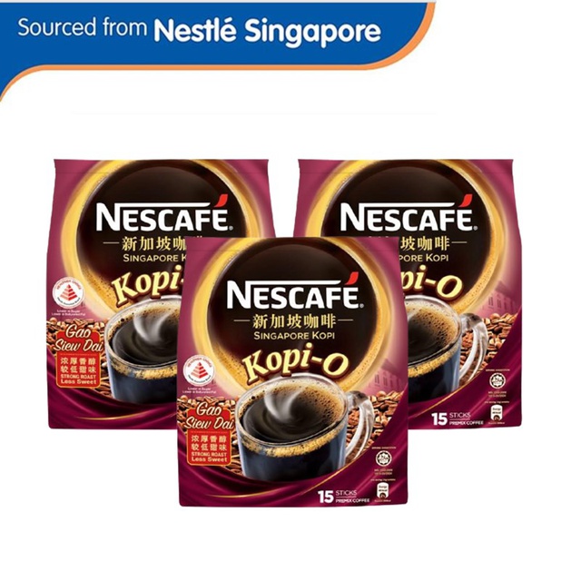 Nescafe Kopi O Gao Siew Dai (15 x 14g) x3 | Shopee Singapore