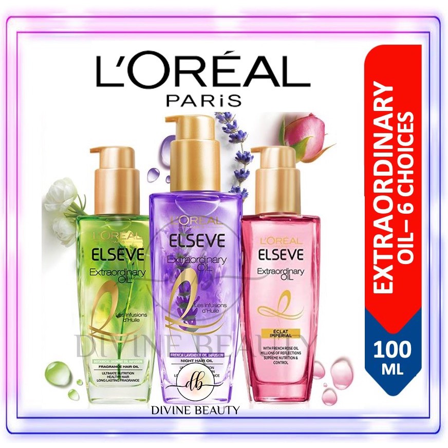 L'Oréal Paris Elseve Extraordinary Oil-All Hair Types / Hair Treatment  (100ML) Loreal Hair Serum | Shopee Singapore